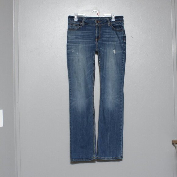 Wrangler Denim - Wrangler bootcut medium wash lightly distressed denim jeans